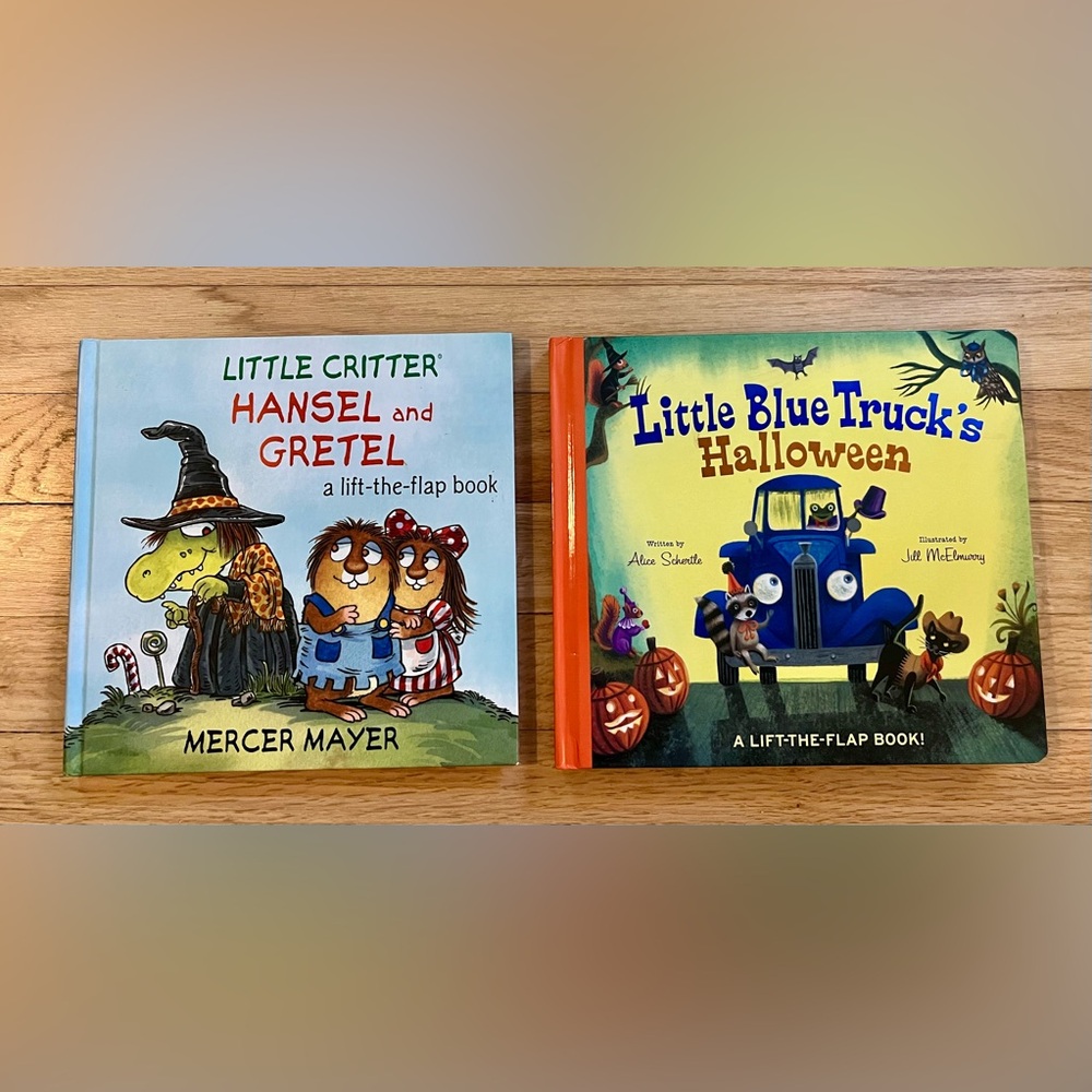 2-Book Set Halloween Lift-The-Flap Little Critter and Little Blue Truck Books